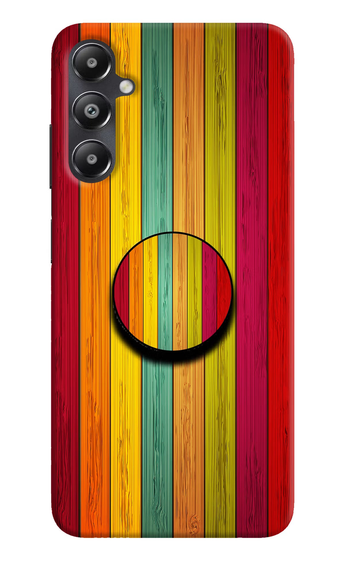 Multicolor Wooden Samsung A05s Pop Case by Casekaro