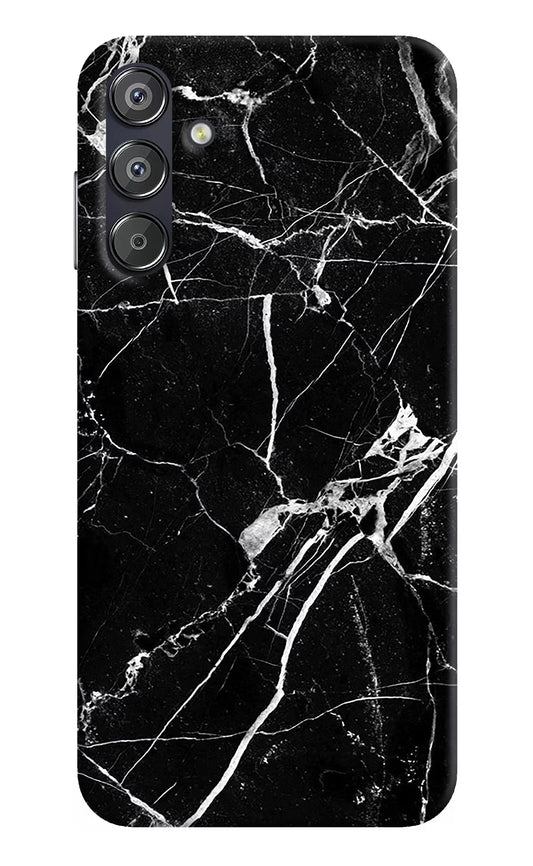 Black Marble Pattern Samsung F15 5G Hard Case Back Cover by Casekaro