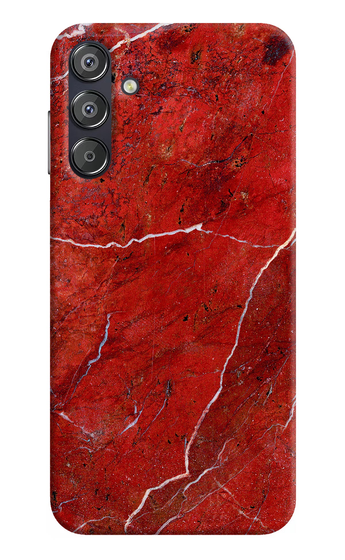 Red Marble Design Samsung F15 5G Hard Case Back Cover by Casekaro