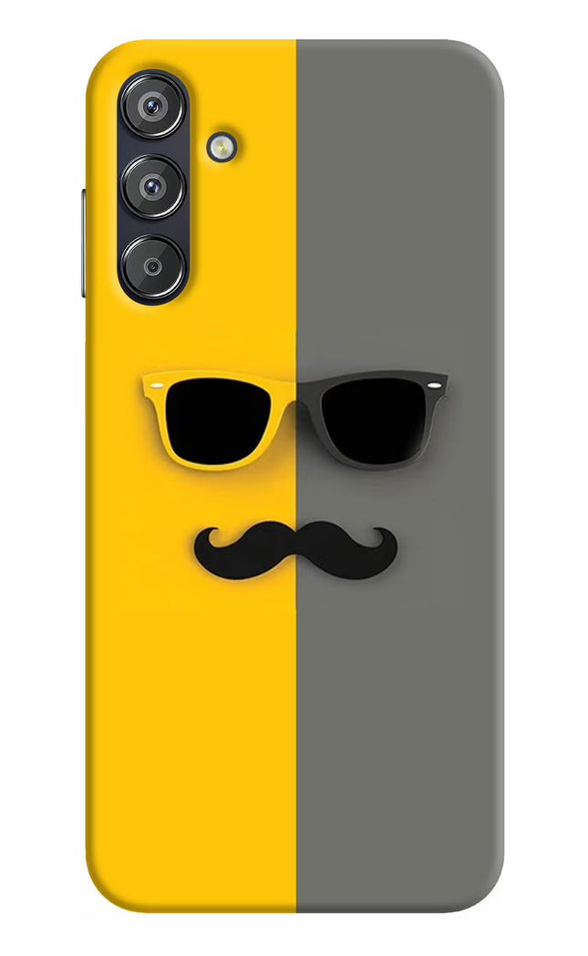 Sunglasses with Mustache Samsung F15 5G Hard Case Back Cover by Casekaro