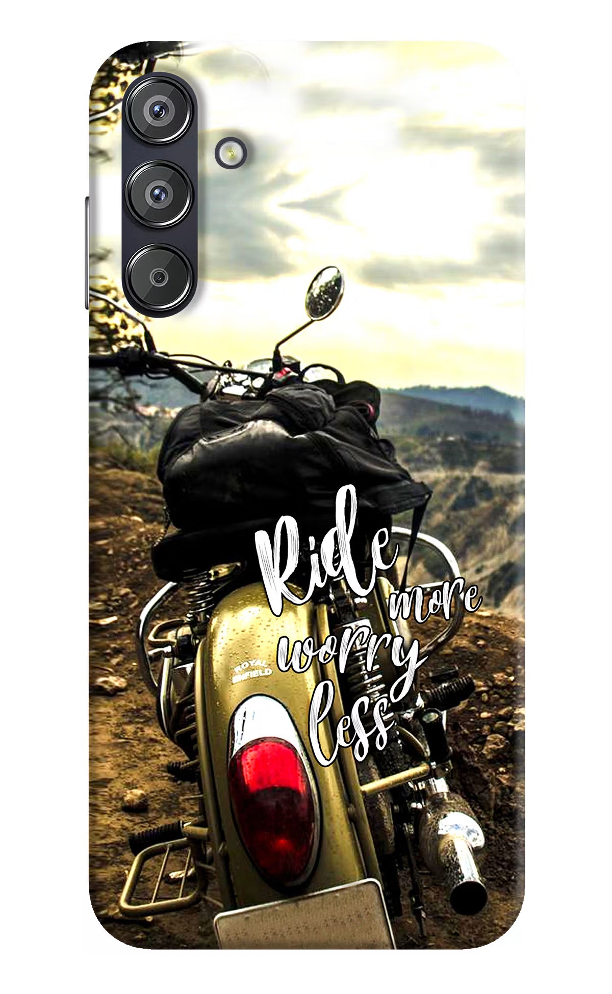 Ride More Worry Less Samsung F15 5G Hard Case Back Cover by Casekaro