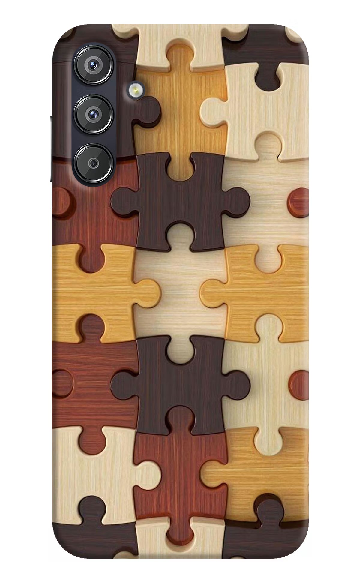 Wooden Puzzle Samsung F15 5G Hard Case Back Cover by Casekaro