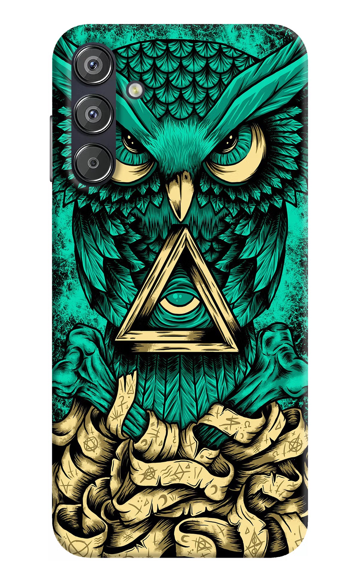 Green Owl Samsung F15 5G Hard Case Back Cover by Casekaro