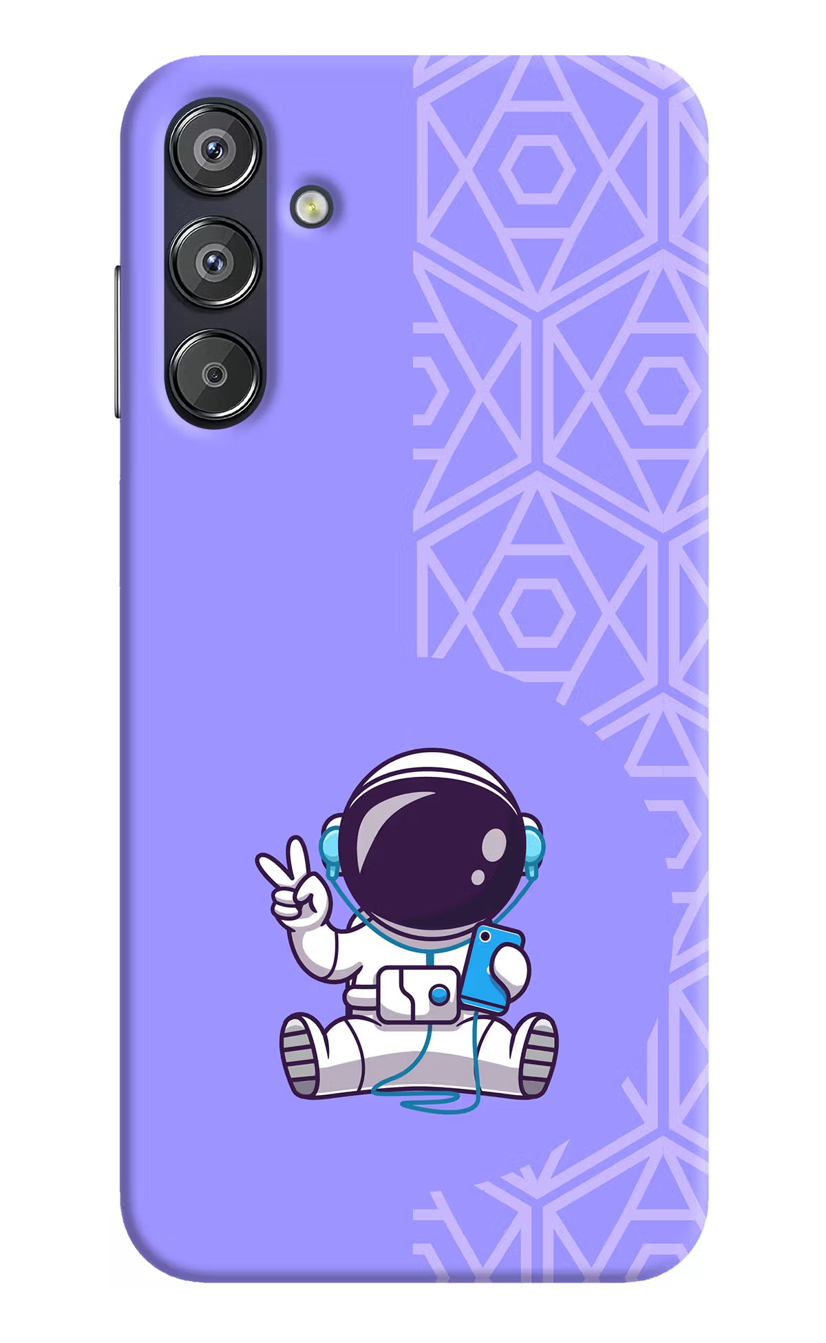 Cute Astronaut Chilling Samsung F15 5G Hard Case Back Cover by Casekaro