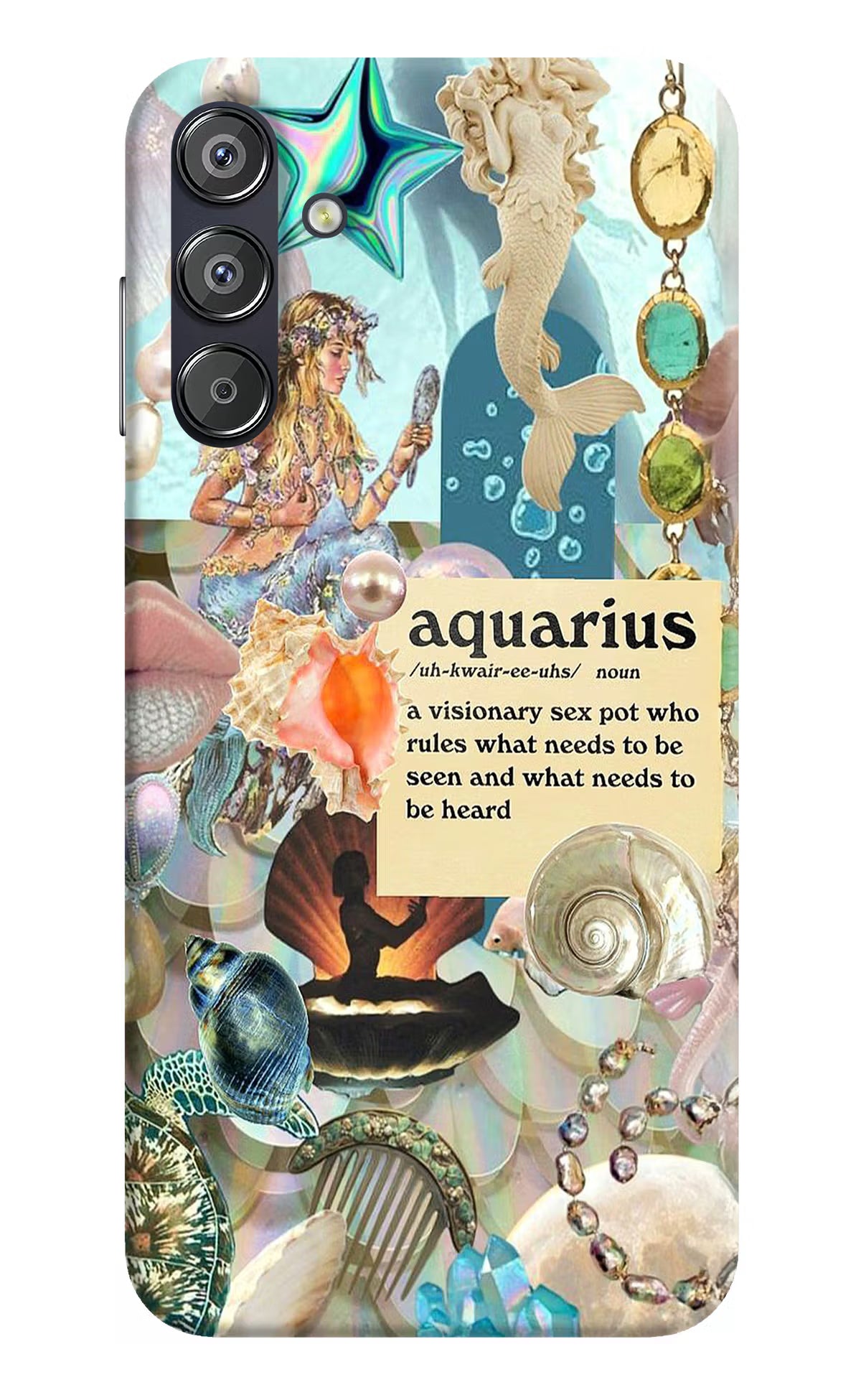 Aquarius Zodiac Samsung F15 5G Hard Case Back Cover by Casekaro