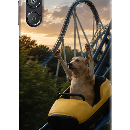 Rollercoaster Dog Samsung F15 5G Hard Case Back Cover by Casekaro