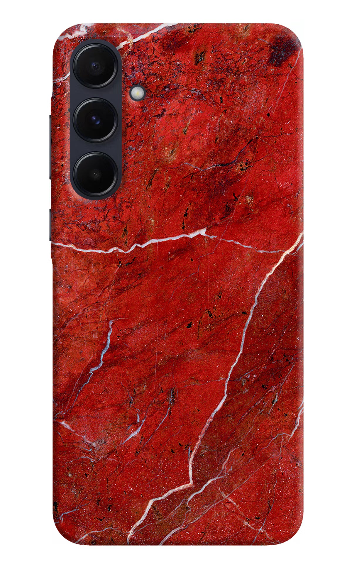 Red Marble Design Samsung A55 5G Hard Case Back Cover by Casekaro