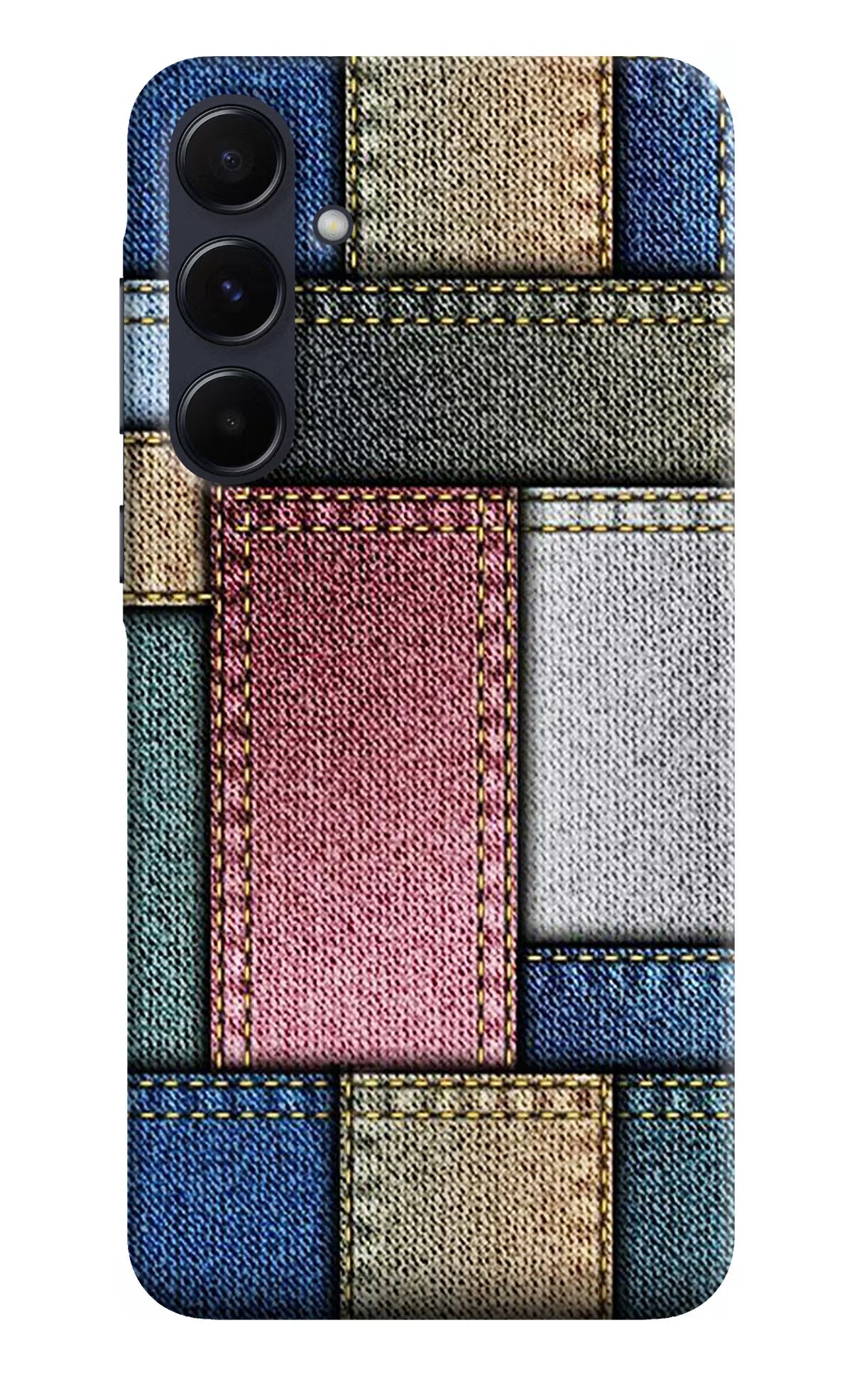 Multicolor Jeans Samsung A55 5G Hard Case Back Cover by Casekaro