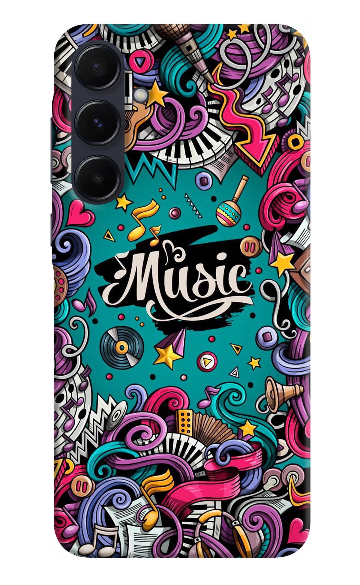Music Graffiti Samsung A55 5G Hard Case Back Cover by Casekaro