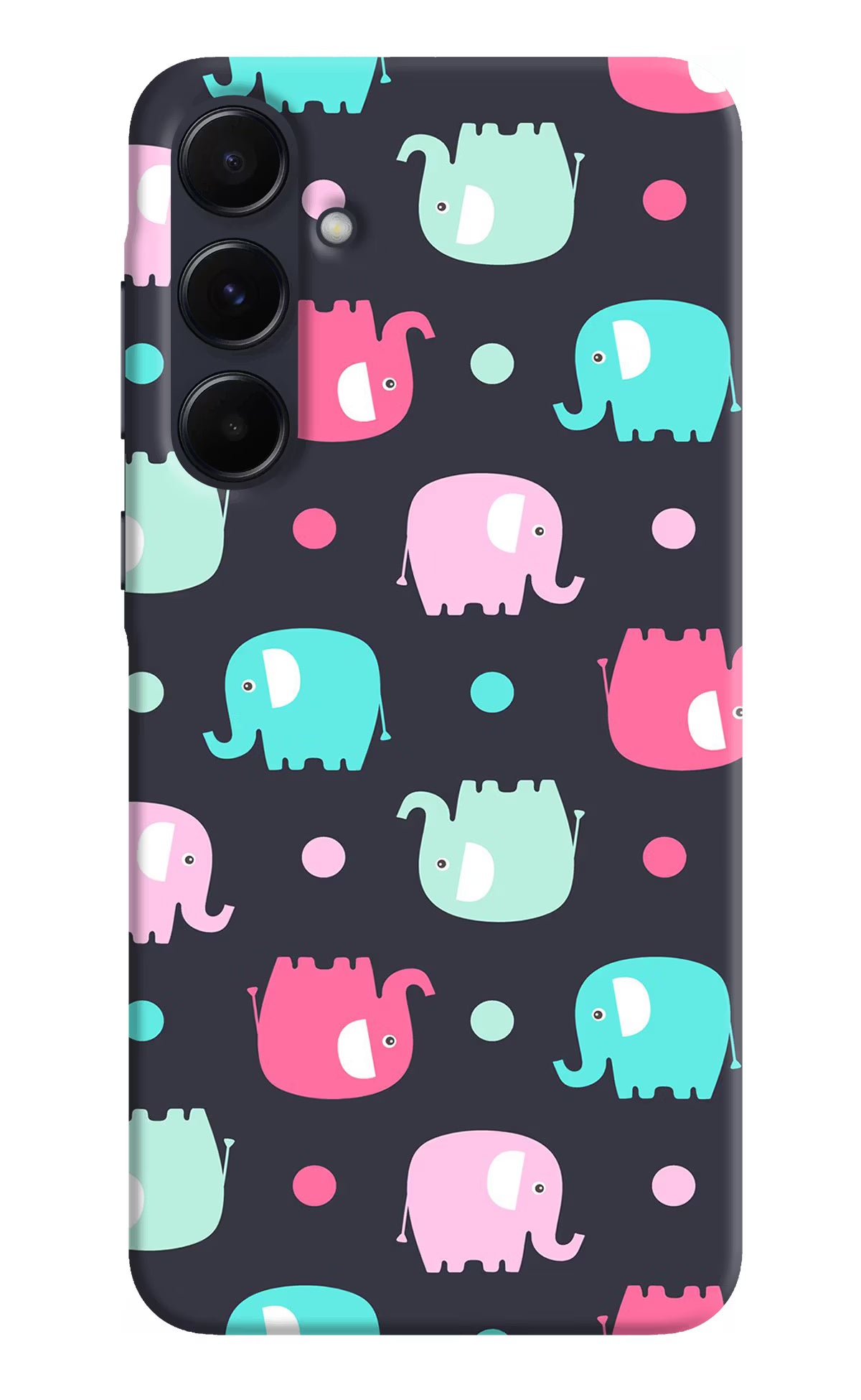 Elephants Samsung A55 5G Hard Case Back Cover by Casekaro