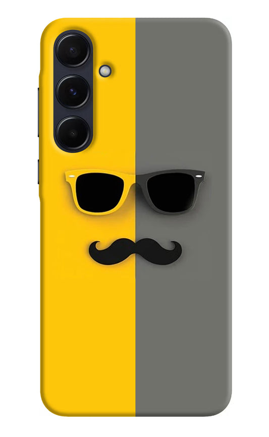 Sunglasses with Mustache Samsung A55 5G Hard Case Back Cover by Casekaro