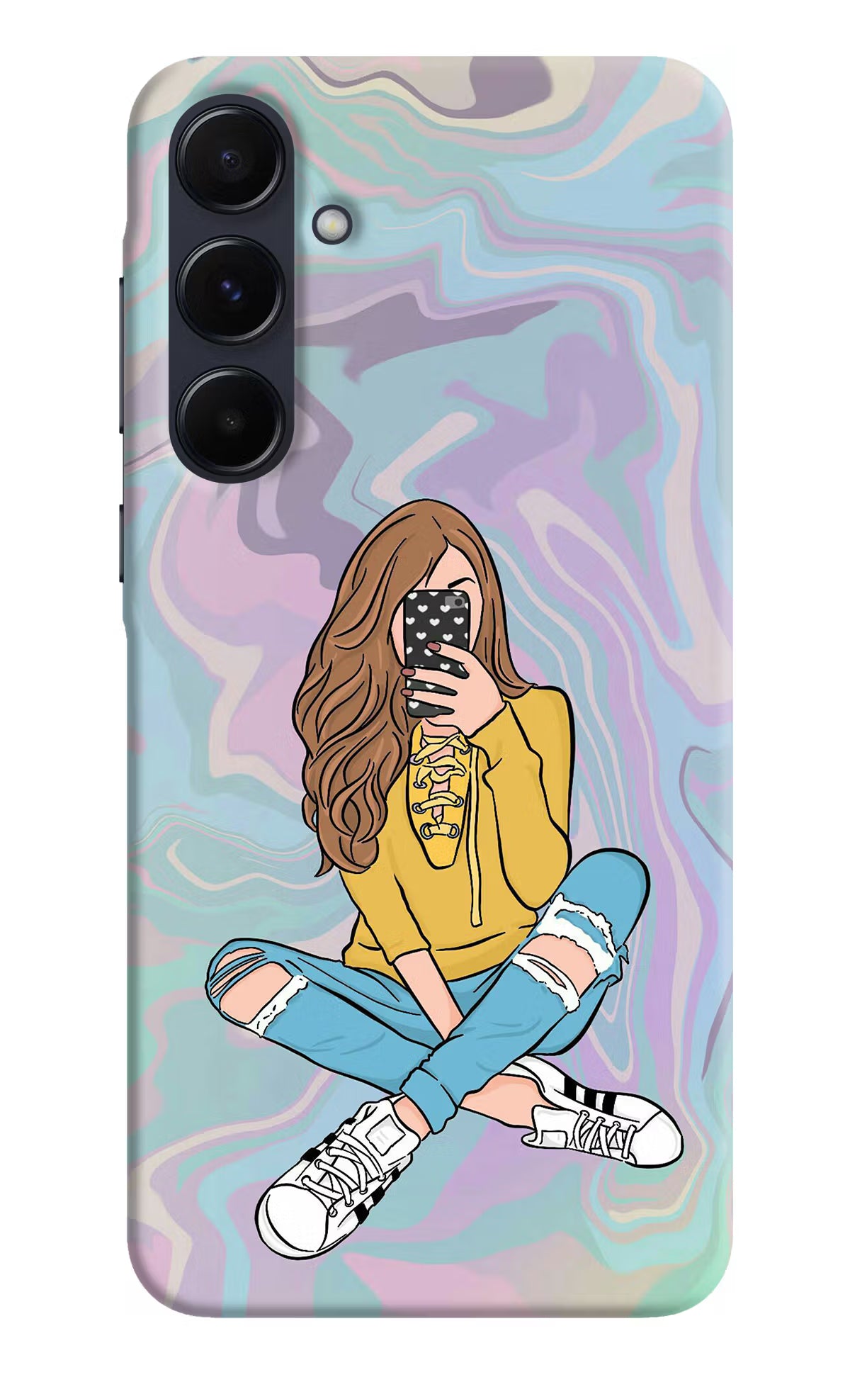 Selfie Girl Samsung A55 5G Hard Case Back Cover by Casekaro