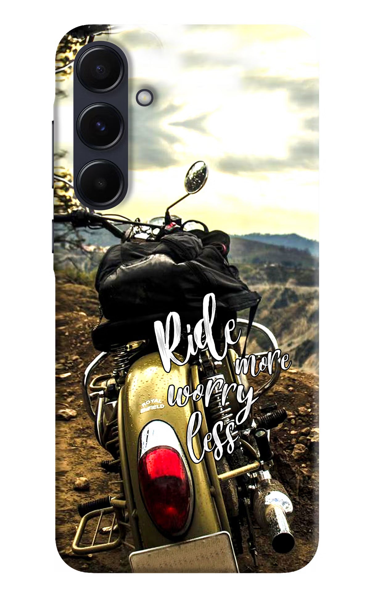 Ride More Worry Less Samsung A55 5G Hard Case Back Cover by Casekaro