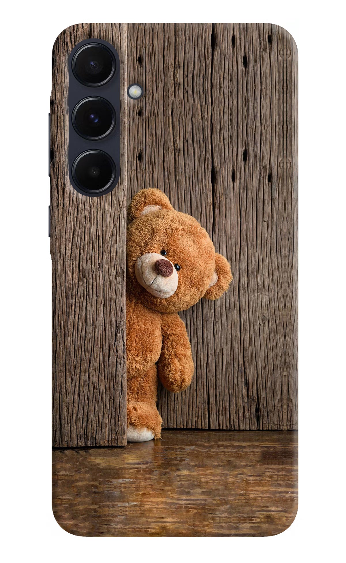 Teddy Wooden Samsung A55 5G Hard Case Back Cover by Casekaro