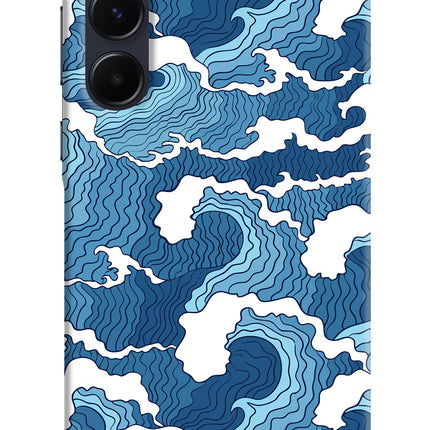 Blue Waves Samsung A55 5G Hard Case Back Cover by Casekaro