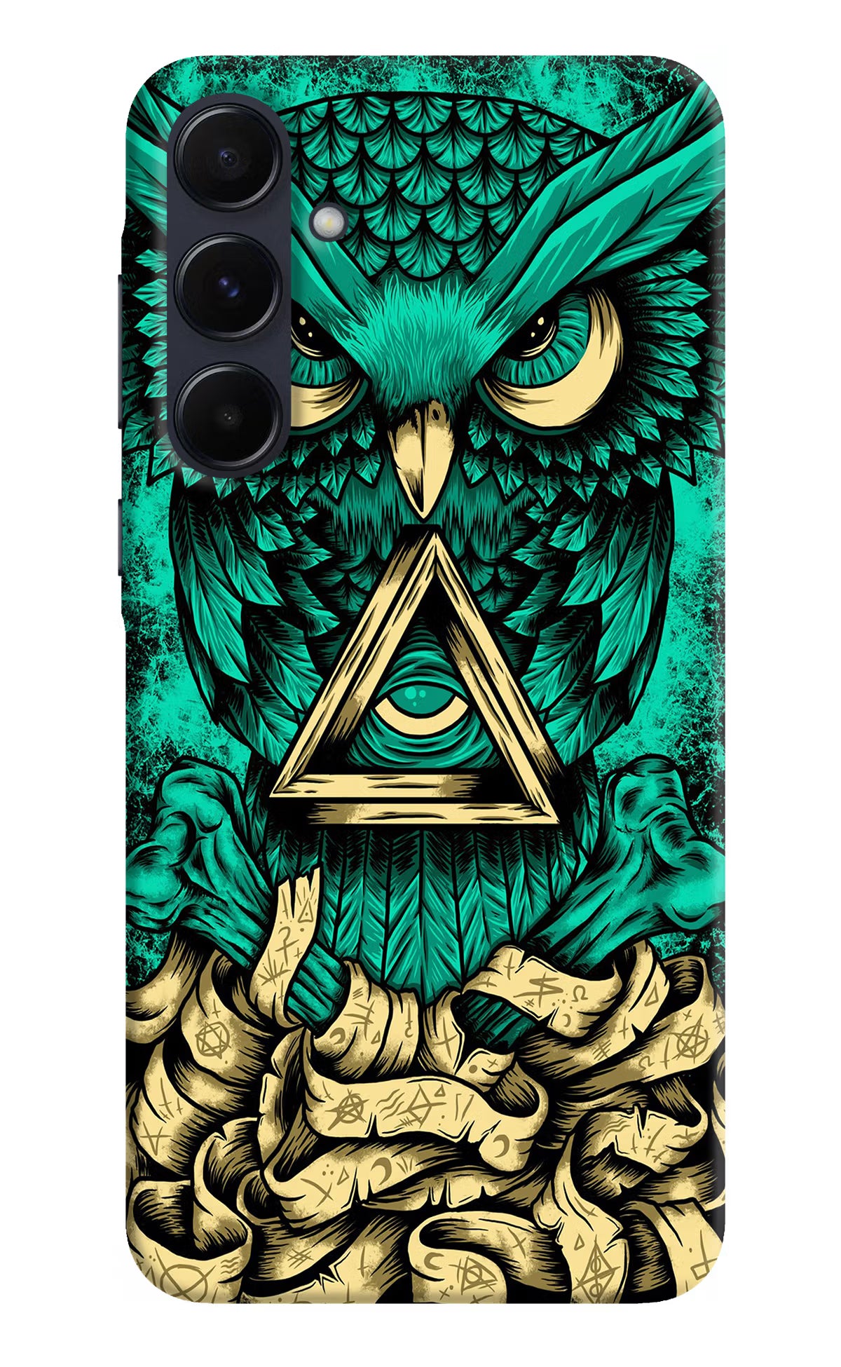 Green Owl Samsung A55 5G Hard Case Back Cover by Casekaro
