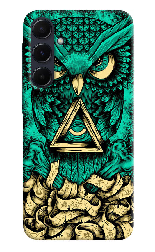 Green Owl Samsung A55 5G Hard Case Back Cover by Casekaro