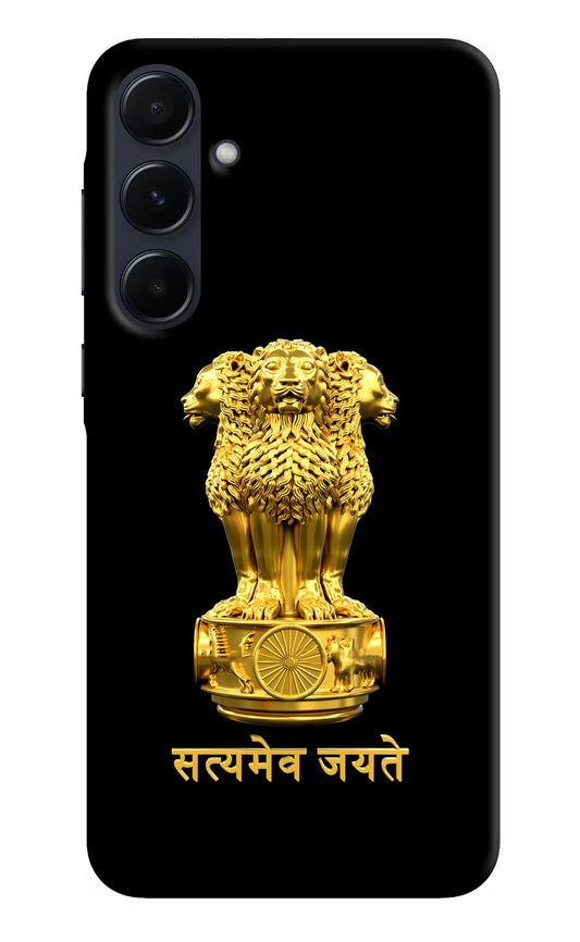 Satyamev Jayate Golden Samsung A55 5G Hard Case Back Cover by Casekaro