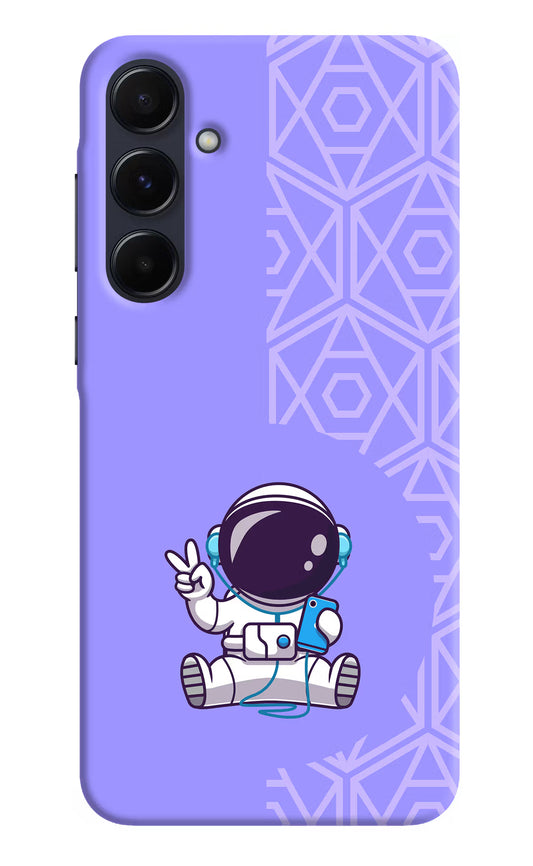 Cute Astronaut Chilling Samsung A55 5G Hard Case Back Cover by Casekaro
