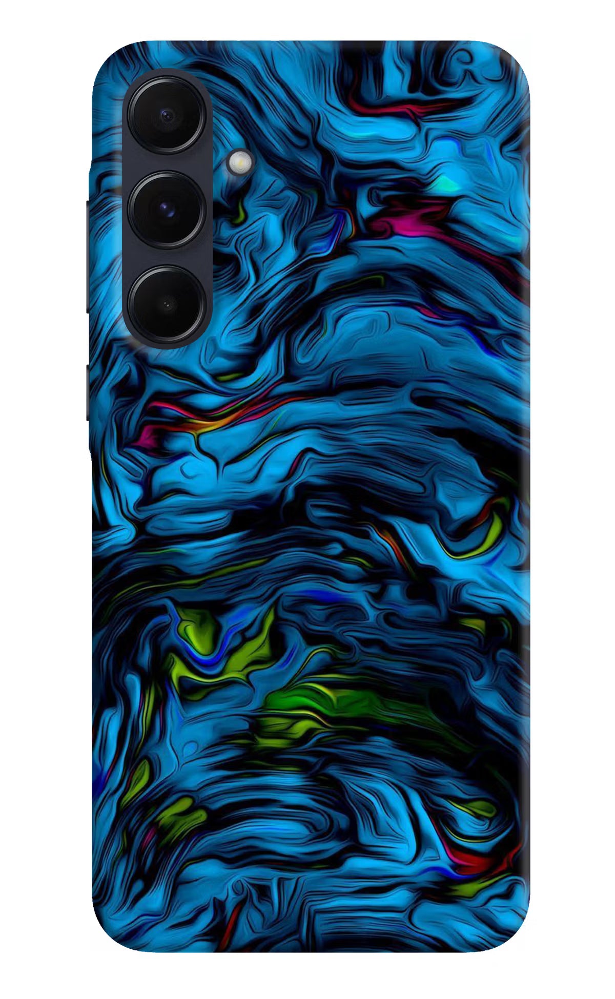 Dark Blue Abstract Samsung A55 5G Hard Case Back Cover by Casekaro