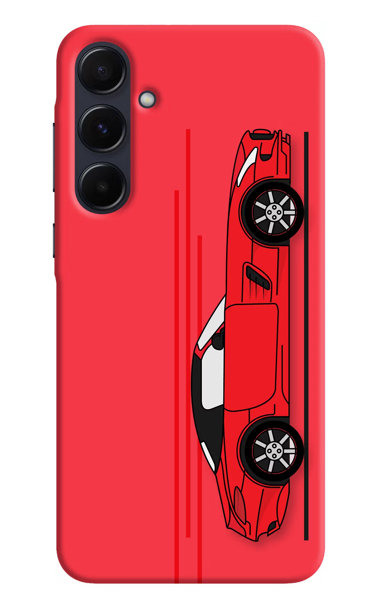 Red Velocity Samsung A55 5G Hard Case Back Cover by Casekaro