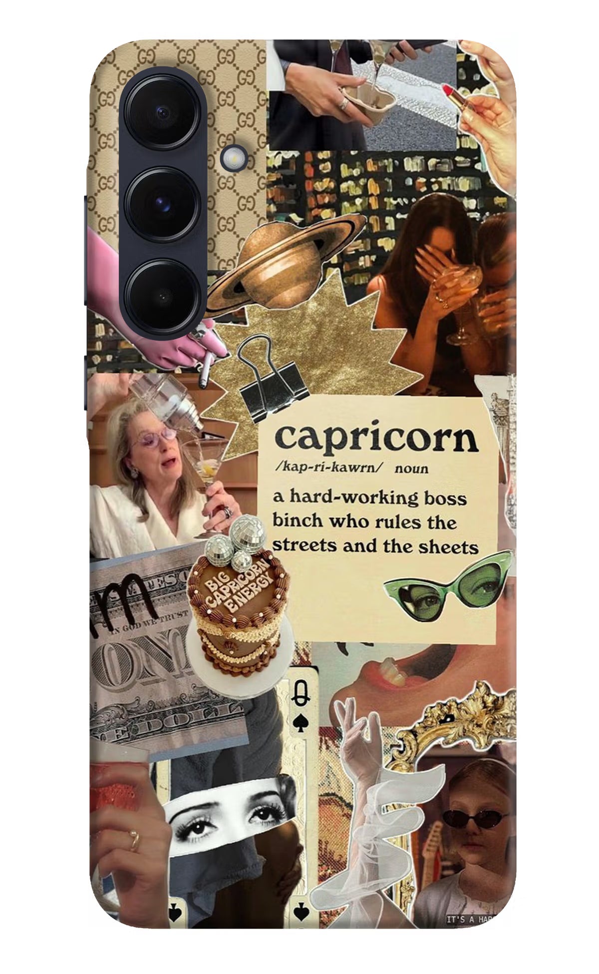 Capricorn Zodiac Samsung A55 5G Hard Case Back Cover by Casekaro