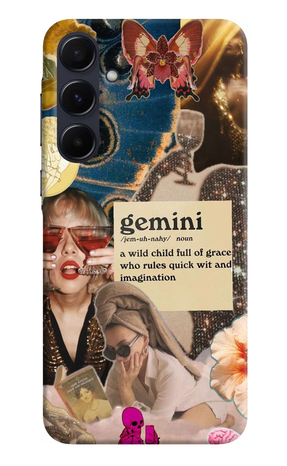 Gemini Zodiac Samsung A55 5G Hard Case Back Cover by Casekaro
