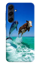 Dolphin vs Cow Samsung A55 5G Hard Case Back Cover by Casekaro