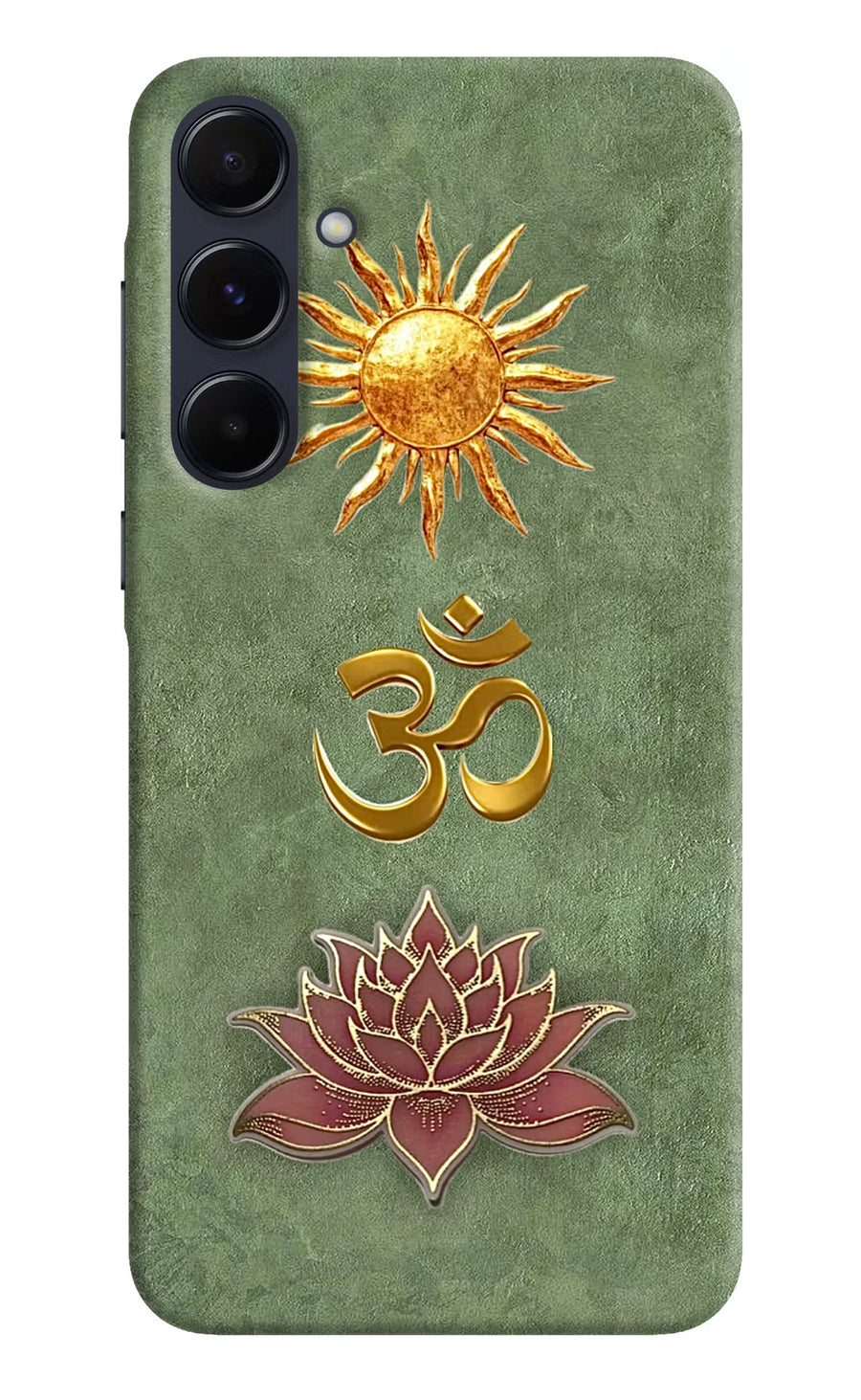 Om & Lotus Samsung A55 5G Back Cover, Hard case