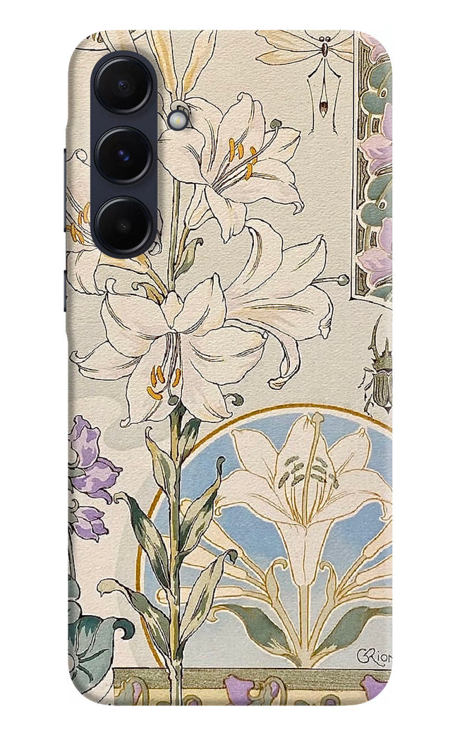 White Lily Samsung A55 5G Hard Case Back Cover by Casekaro