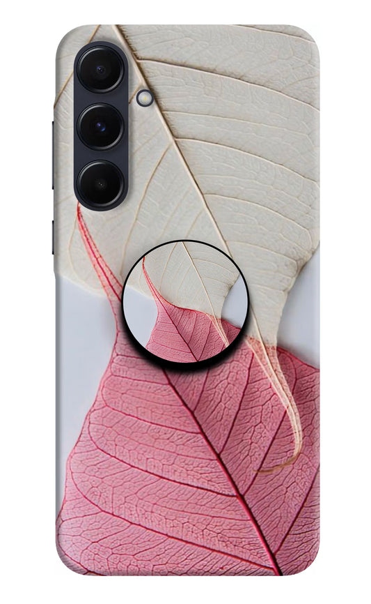 White Pink Leaf Samsung A55 5G Pop Case by Casekaro