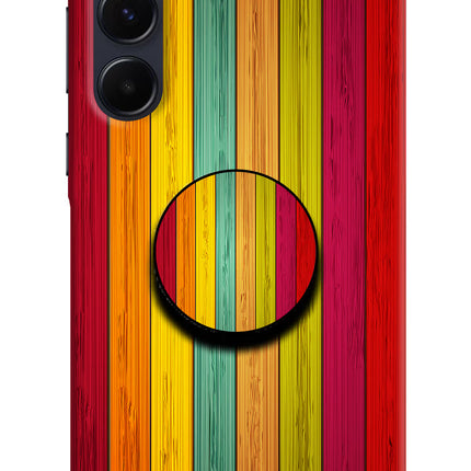 Multicolor Wooden Samsung A55 5G Pop Case by Casekaro