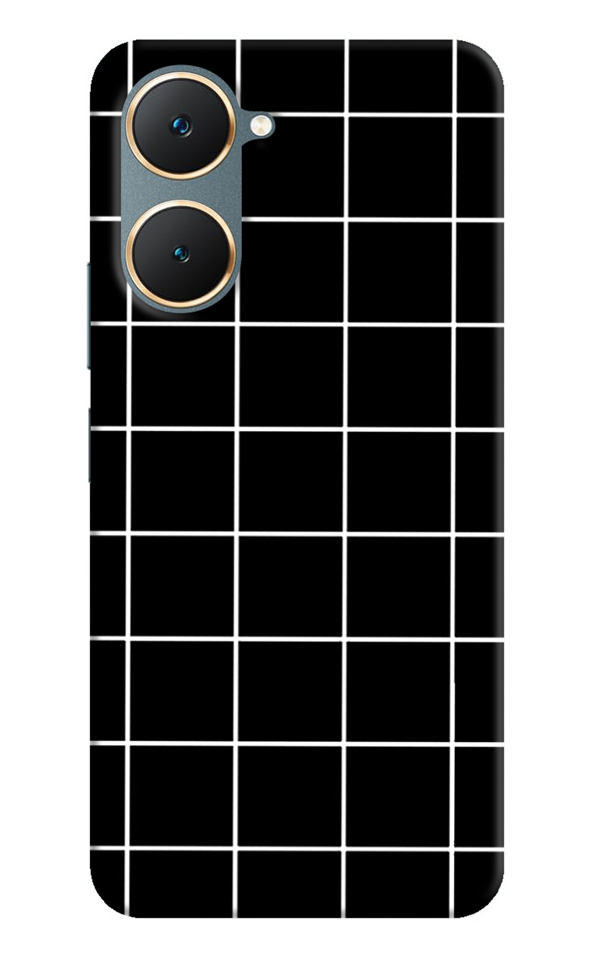 White Grid Vivo Y18/Y18e Back Cover