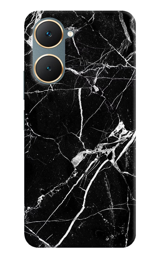 Black Marble Pattern Vivo Y18/Y18e Hard Case Back Cover by Casekaro