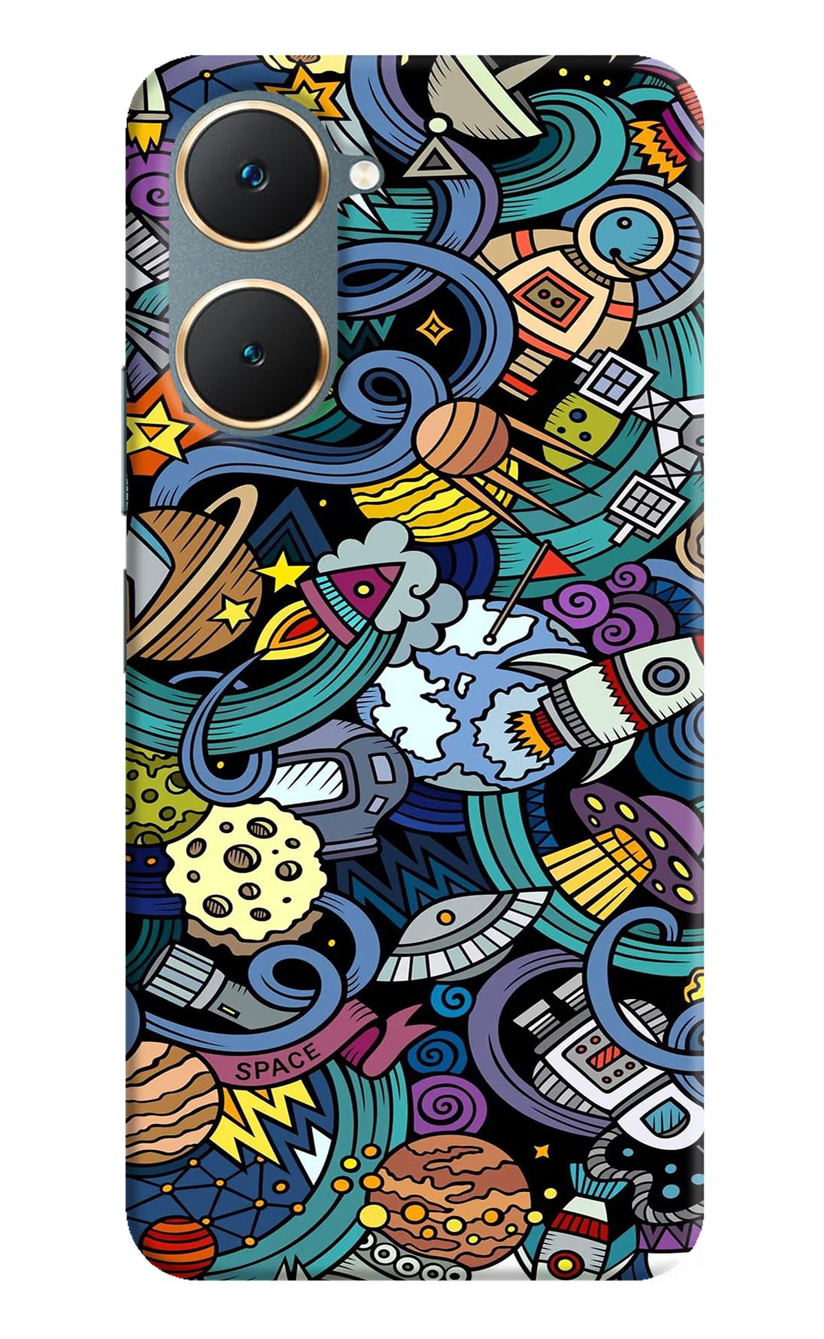 Space Abstract Vivo Y18/Y18e Hard Case Back Cover by Casekaro