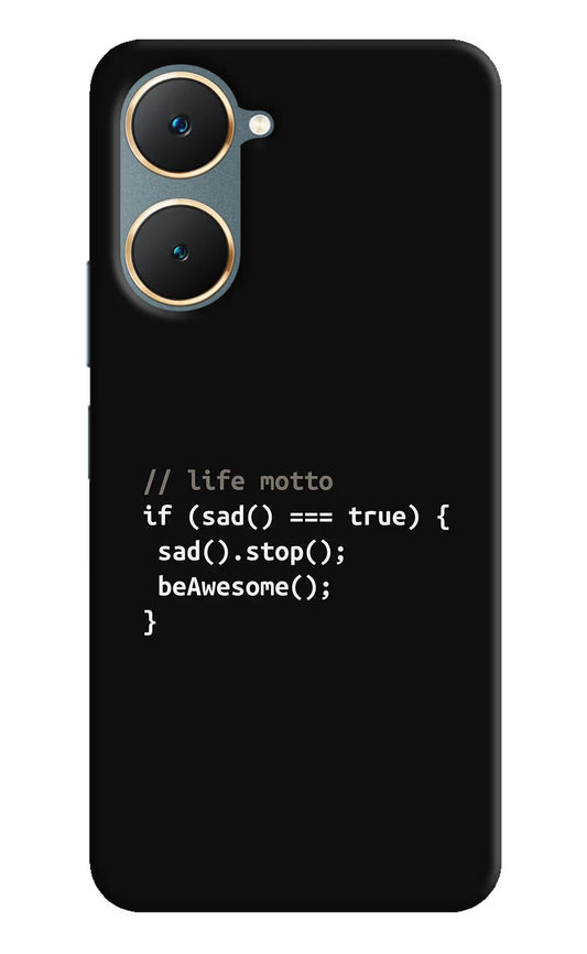 Life Motto Code Vivo Y18/Y18e Hard Case Back Cover by Casekaro