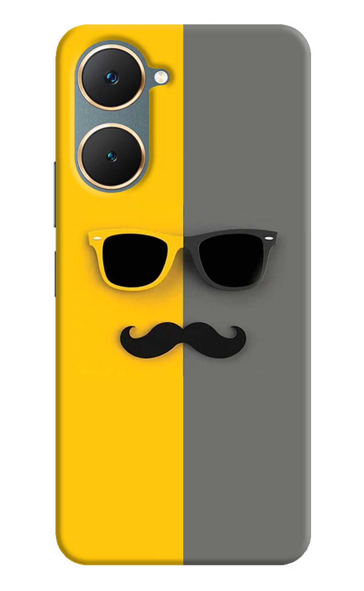 Sunglasses with Mustache Vivo Y18/Y18e Hard Case Back Cover by Casekaro