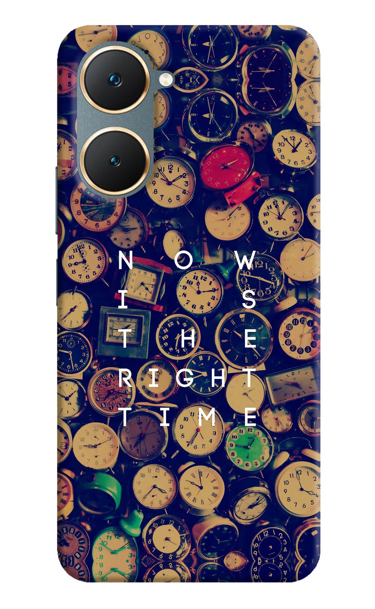 Now is the Right Time Quote Vivo Y18/Y18e Hard Case Back Cover by Casekaro