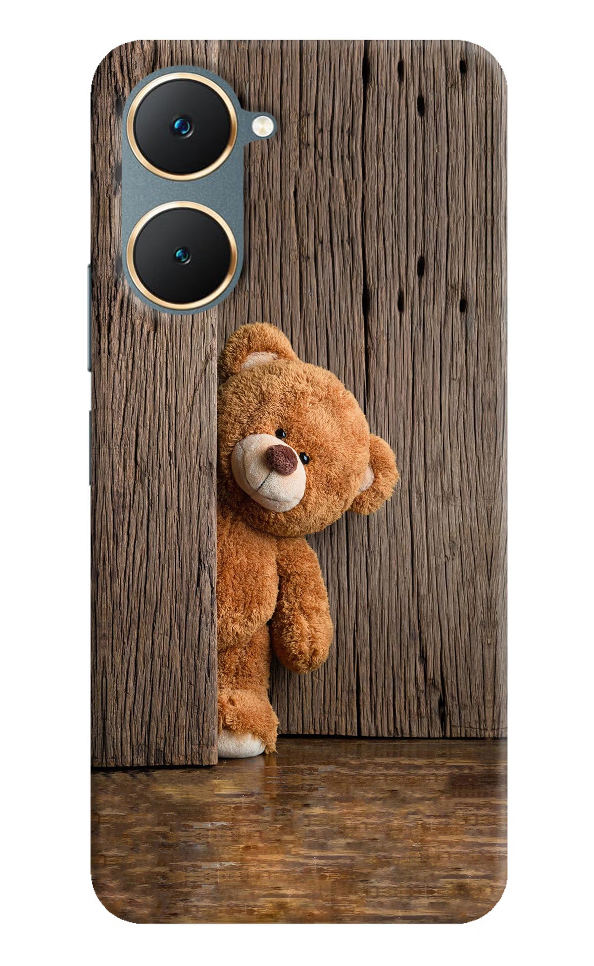 Teddy Wooden Vivo Y18/Y18e Hard Case Back Cover by Casekaro
