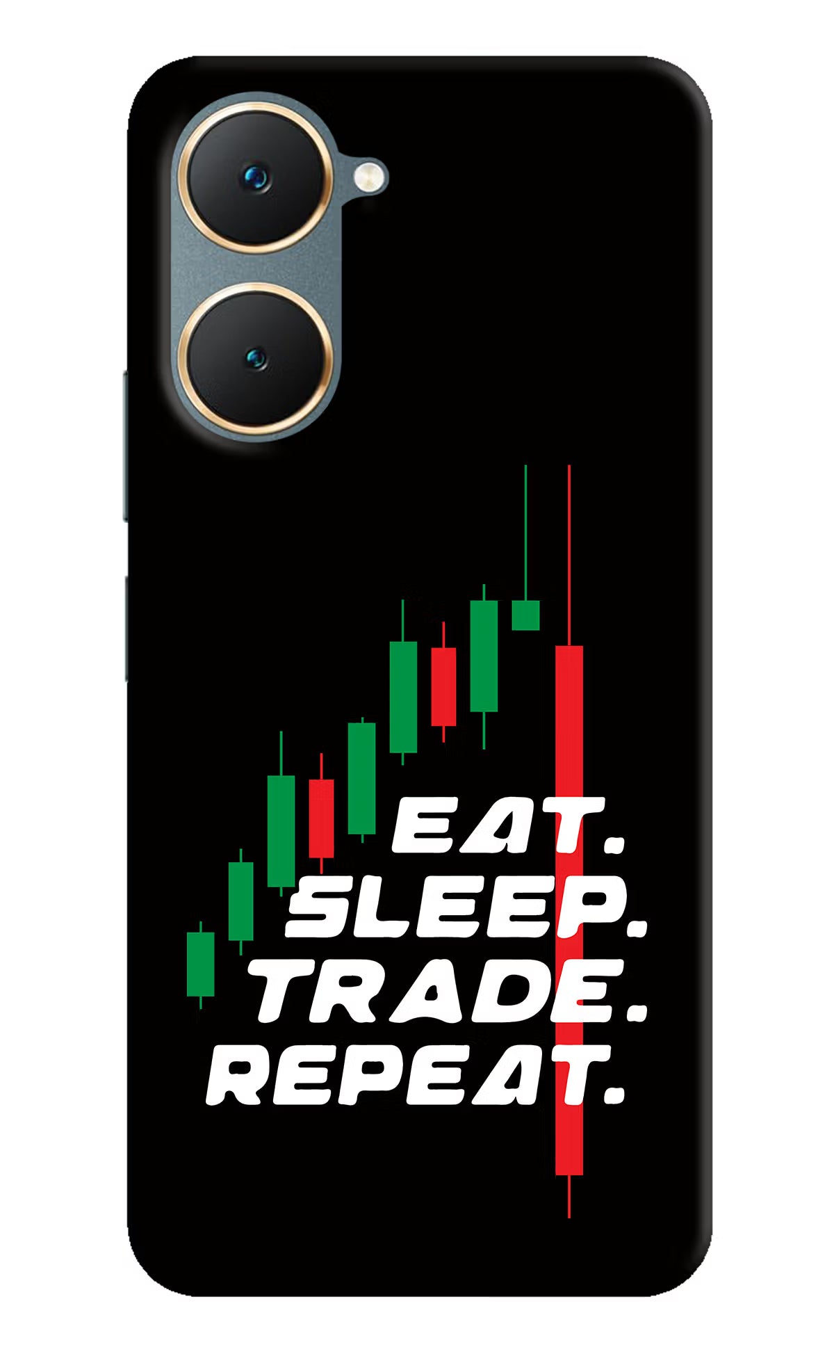 Eat Sleep Trade Repeat Vivo Y18/Y18e Hard Case Back Cover by Casekaro