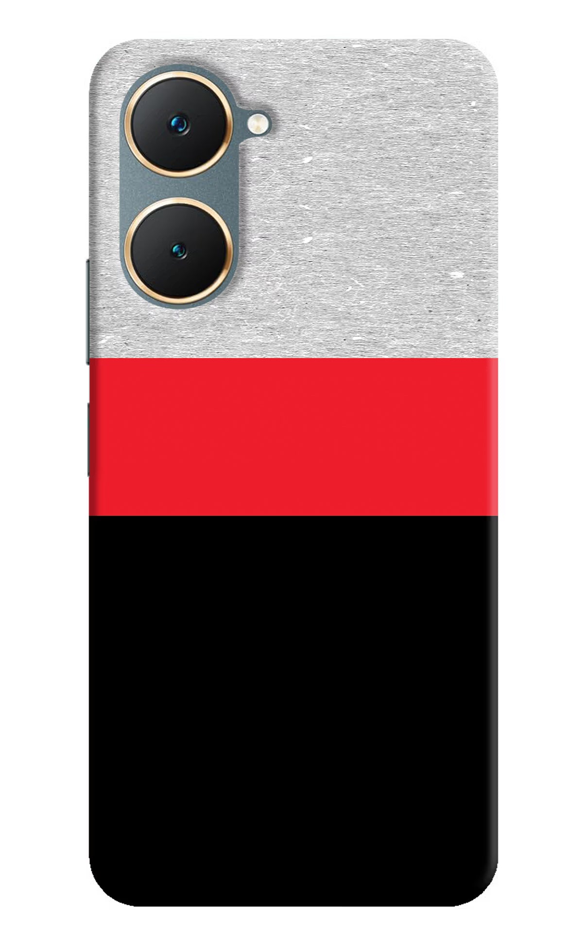 Tri Color Pattern Vivo Y18/Y18e Hard Case Back Cover by Casekaro