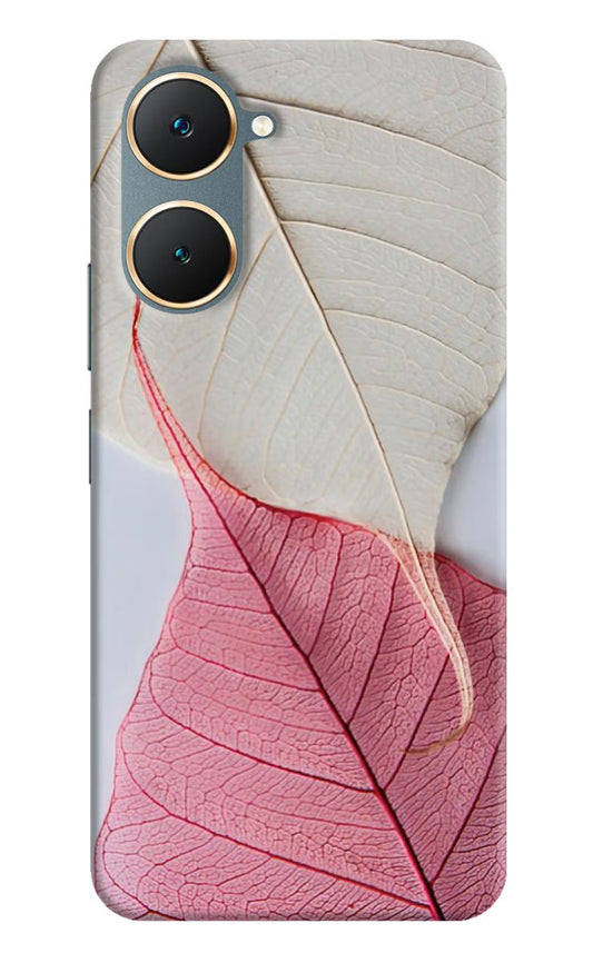 White Pink Leaf Vivo Y18/Y18e Hard Case Back Cover by Casekaro