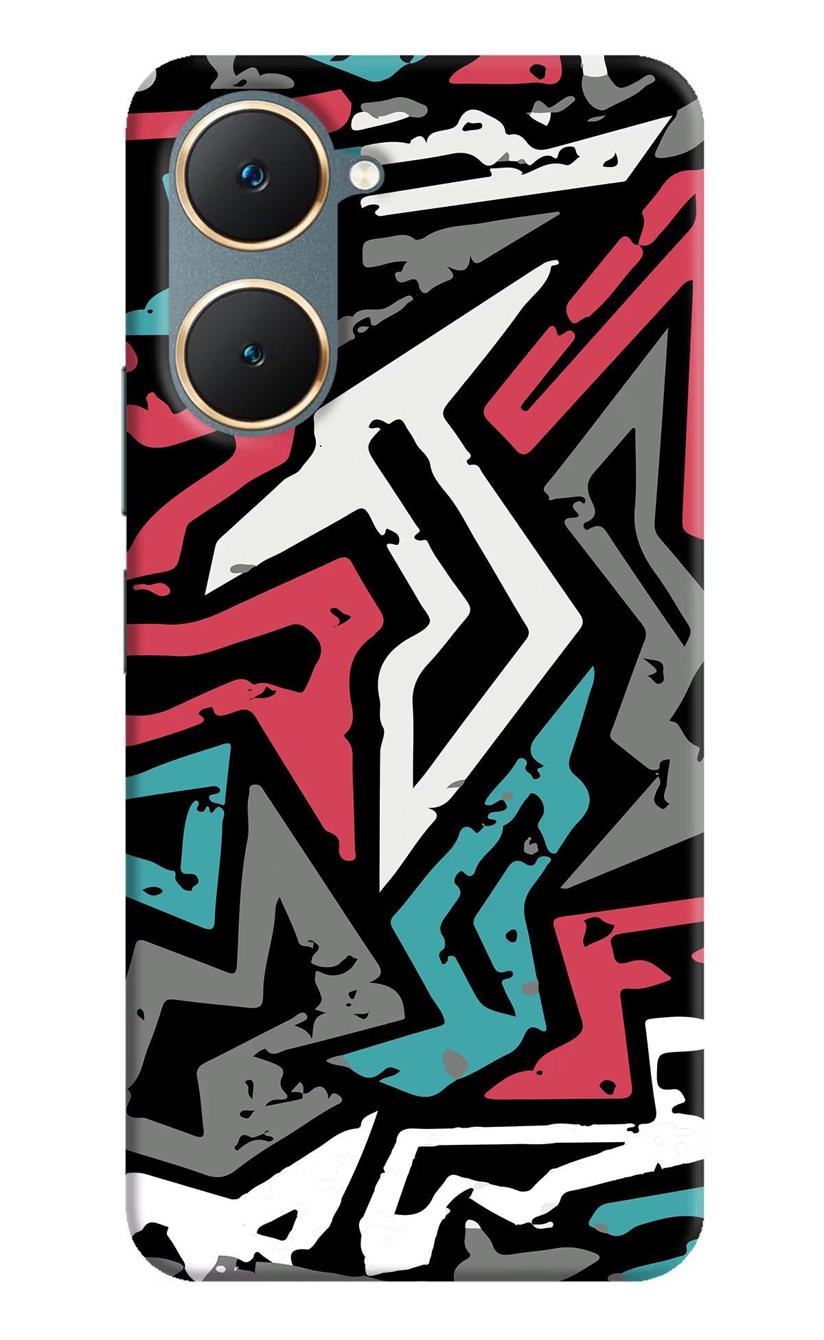 Geometric Graffiti Vivo Y18/Y18e Hard Case Back Cover by Casekaro