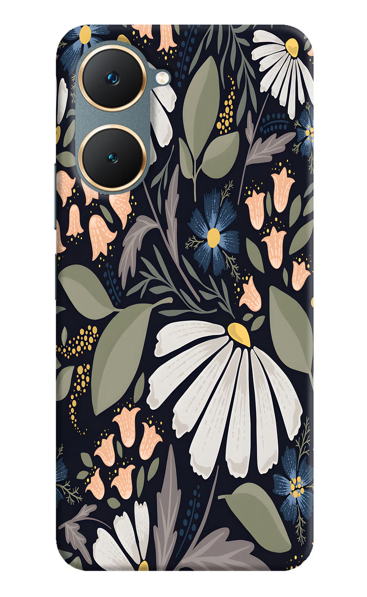 Flowers Art Vivo Y18/Y18e Hard Case Back Cover by Casekaro
