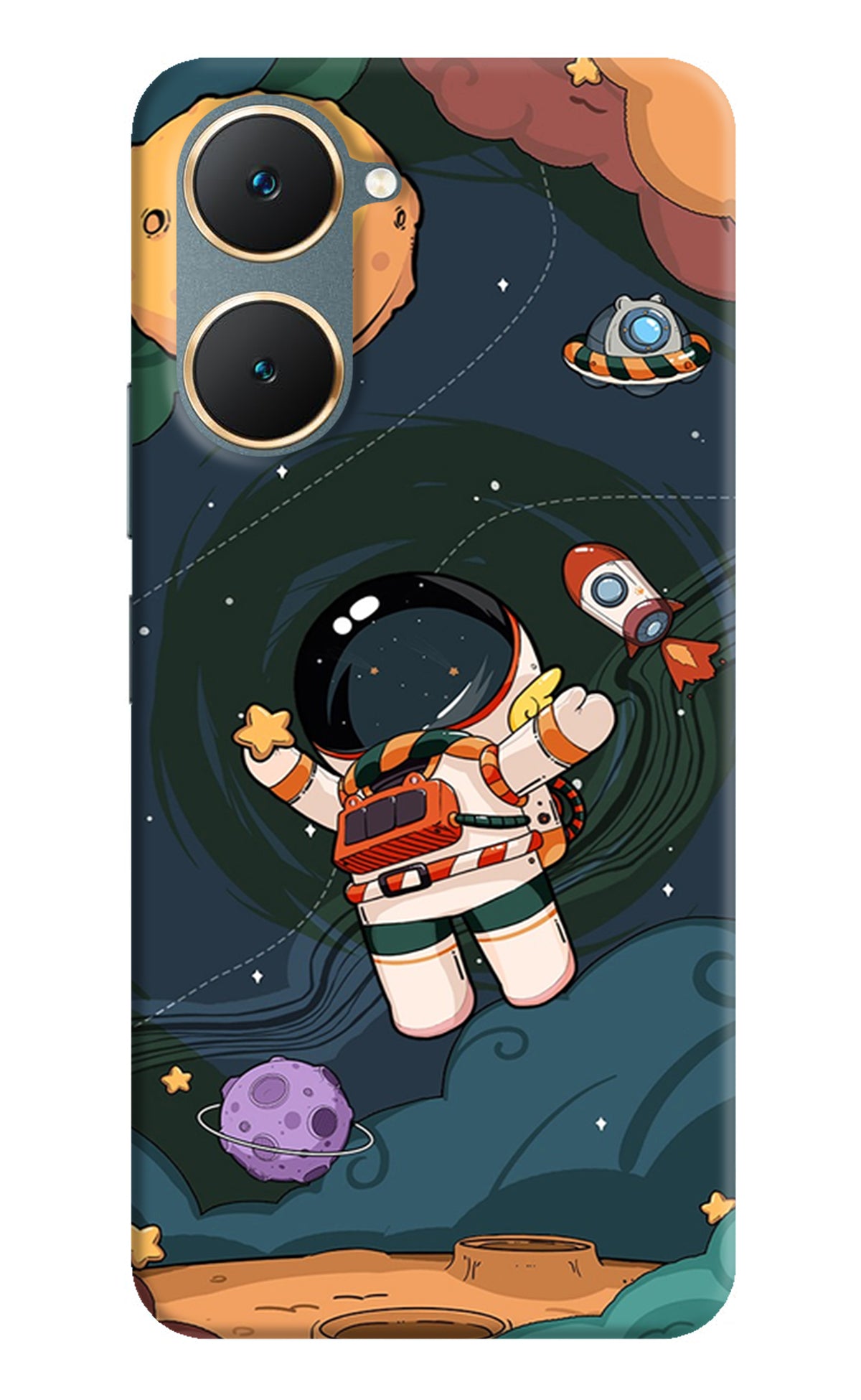 Cartoon Astronaut Vivo Y18/Y18e Back Cover
