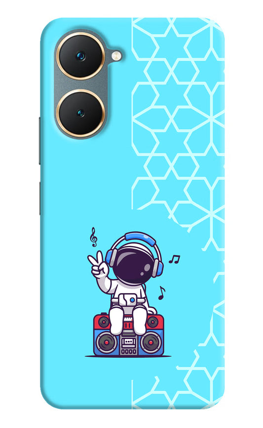 Cute Astronaut Chilling Vivo Y18/Y18e Hard Case Back Cover by Casekaro