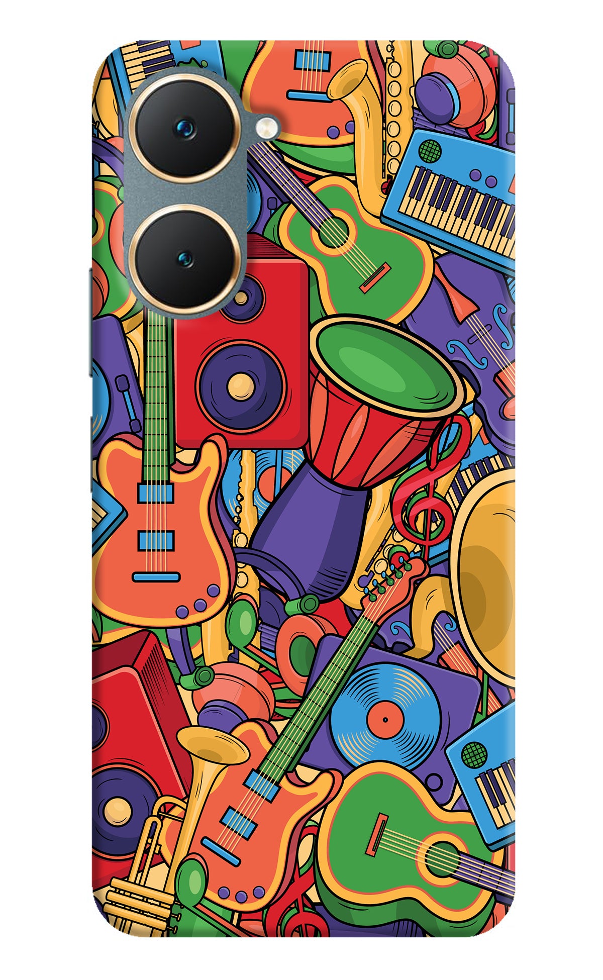 Music Instrument Doodle Vivo Y18/Y18e Back Cover