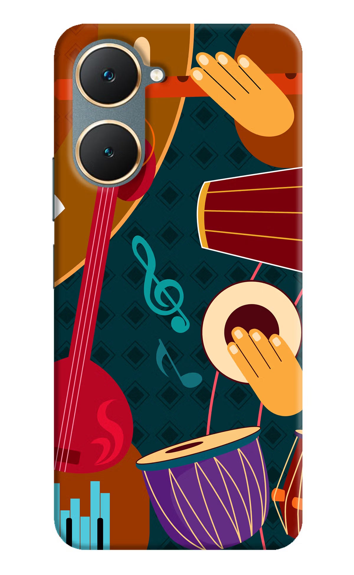 Music Instrument Vivo Y18/Y18e Hard Case Back Cover by Casekaro