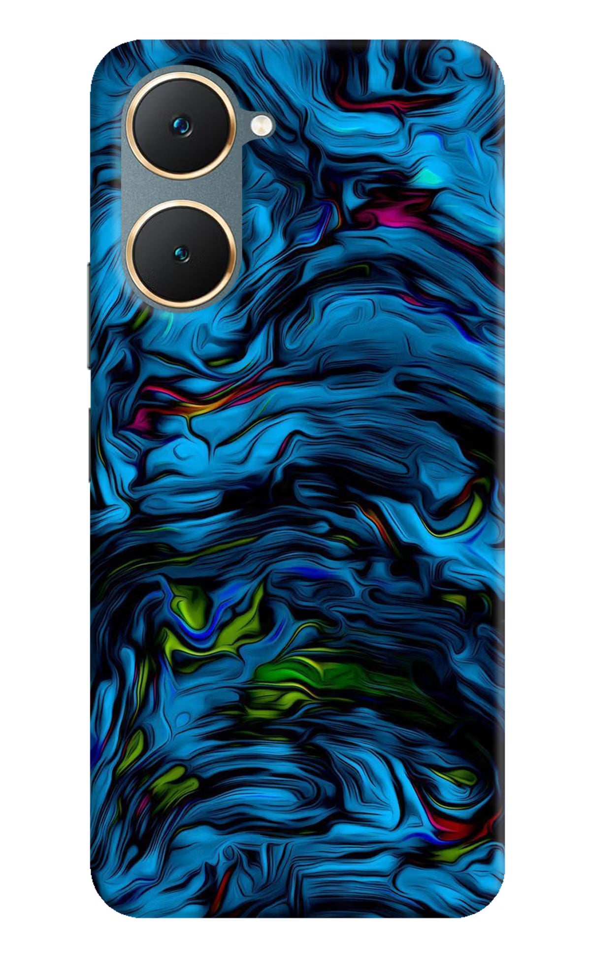 Dark Blue Abstract Vivo Y18/Y18e Hard Case Back Cover by Casekaro