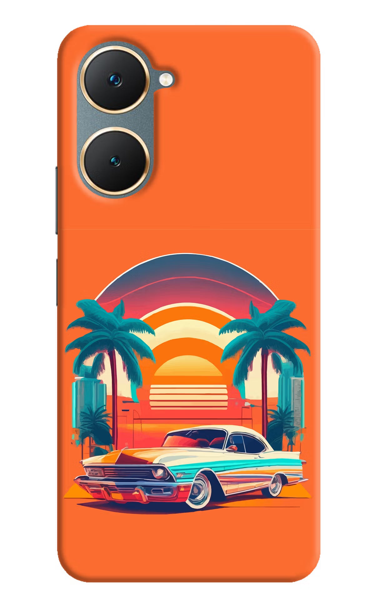 Palm Drive 80s Vivo Y18/Y18e Hard Case Back Cover by Casekaro
